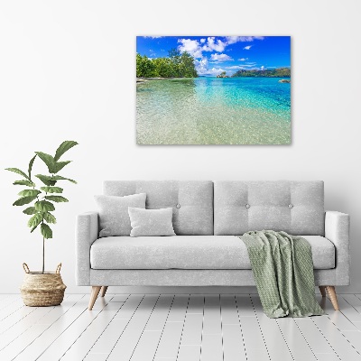 Wall art acrylic Seychelles beach