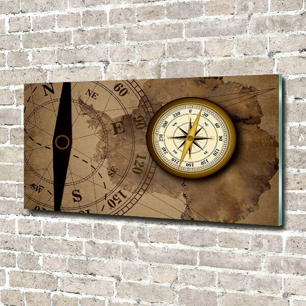 Glass acrylic wall art Compass