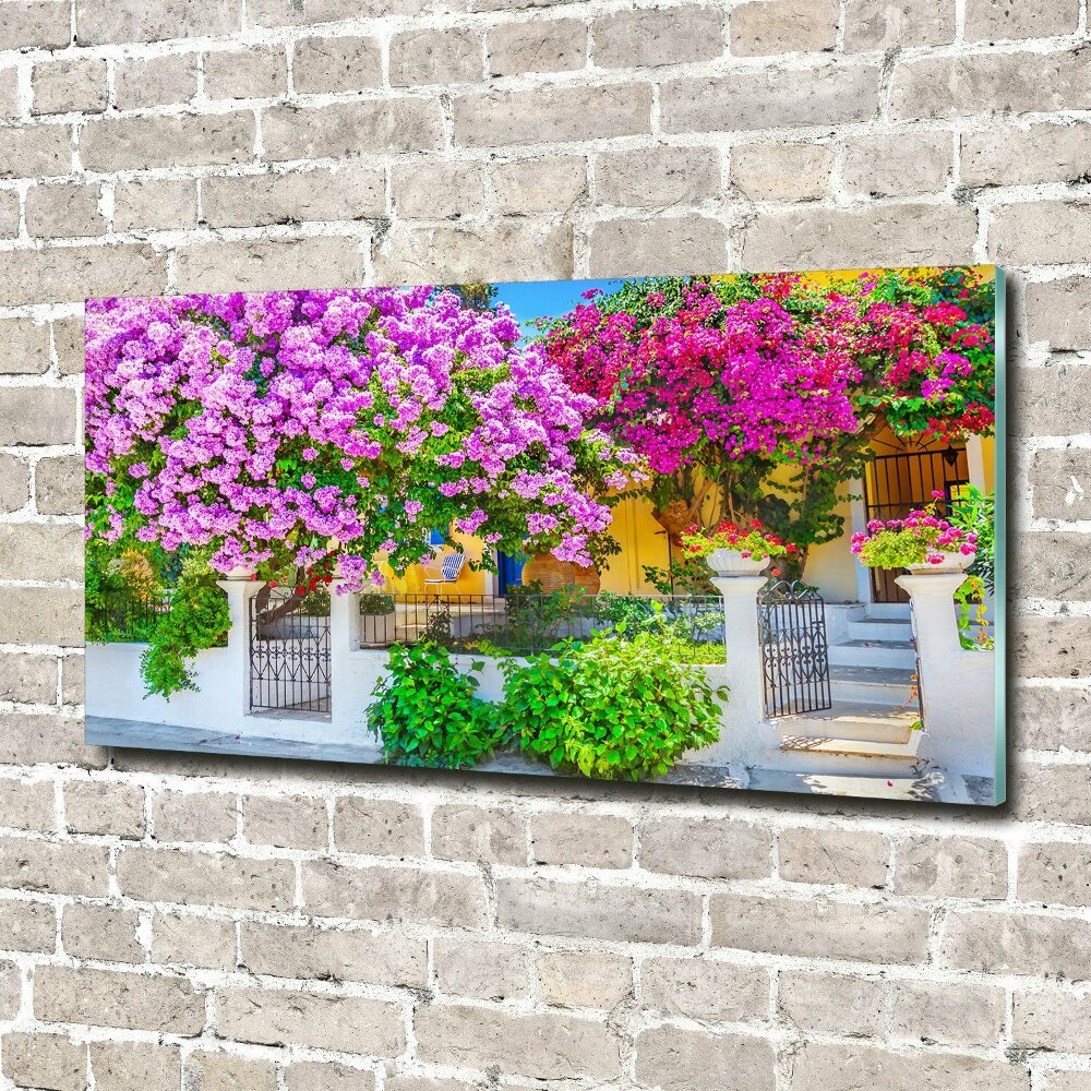 Wall art acrylic House with bougenwilla