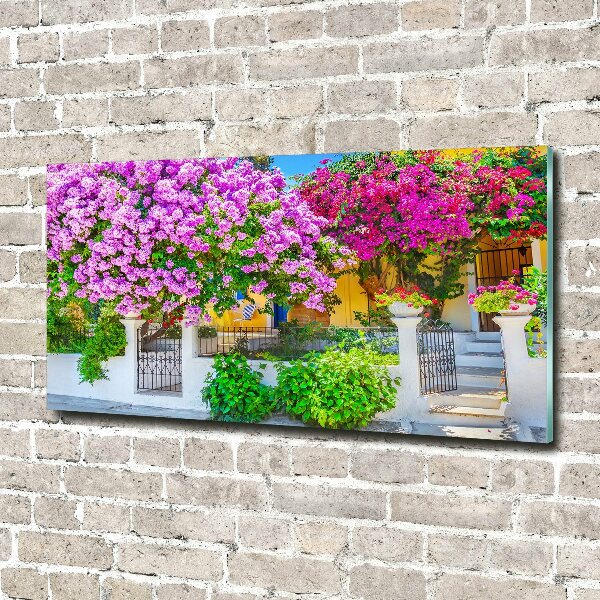 Wall art acrylic House with bougenwilla