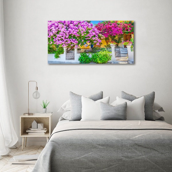 Wall art acrylic House with bougenwilla