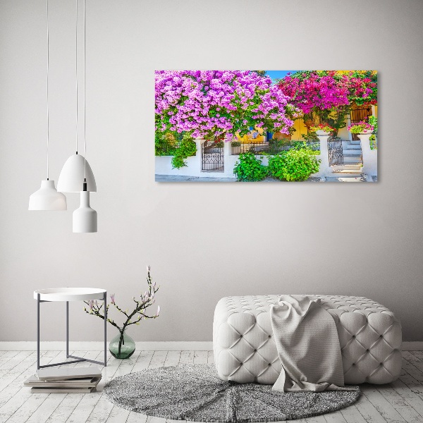 Wall art acrylic House with bougenwilla