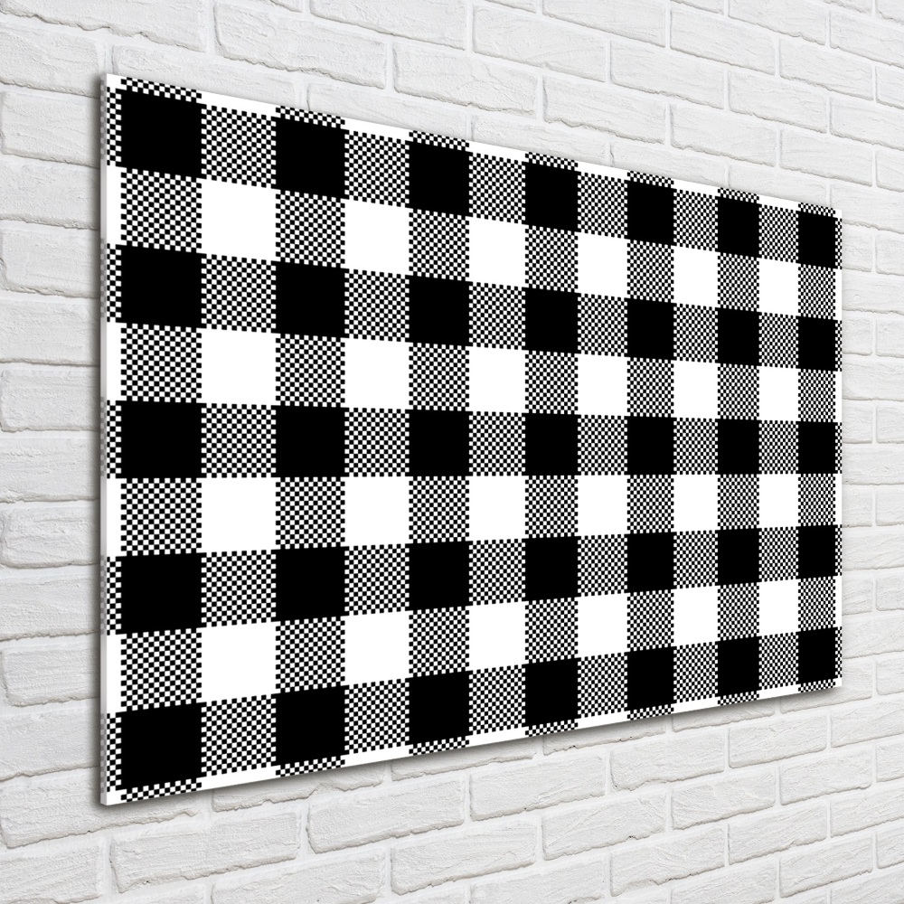 Wall art acrylic Black and white grille