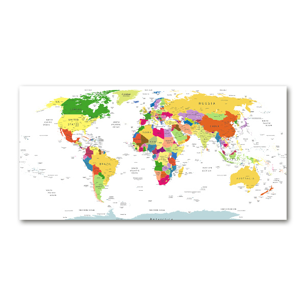 Glass acrylic wall art world map