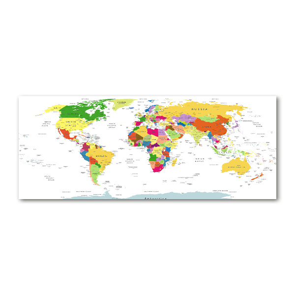 Glass acrylic wall art world map