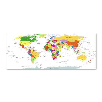 Glass acrylic wall art world map