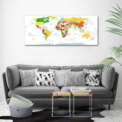 Glass acrylic wall art world map