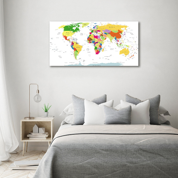 Glass acrylic wall art world map