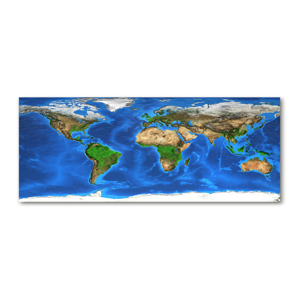 Glass acrylic wall art world map