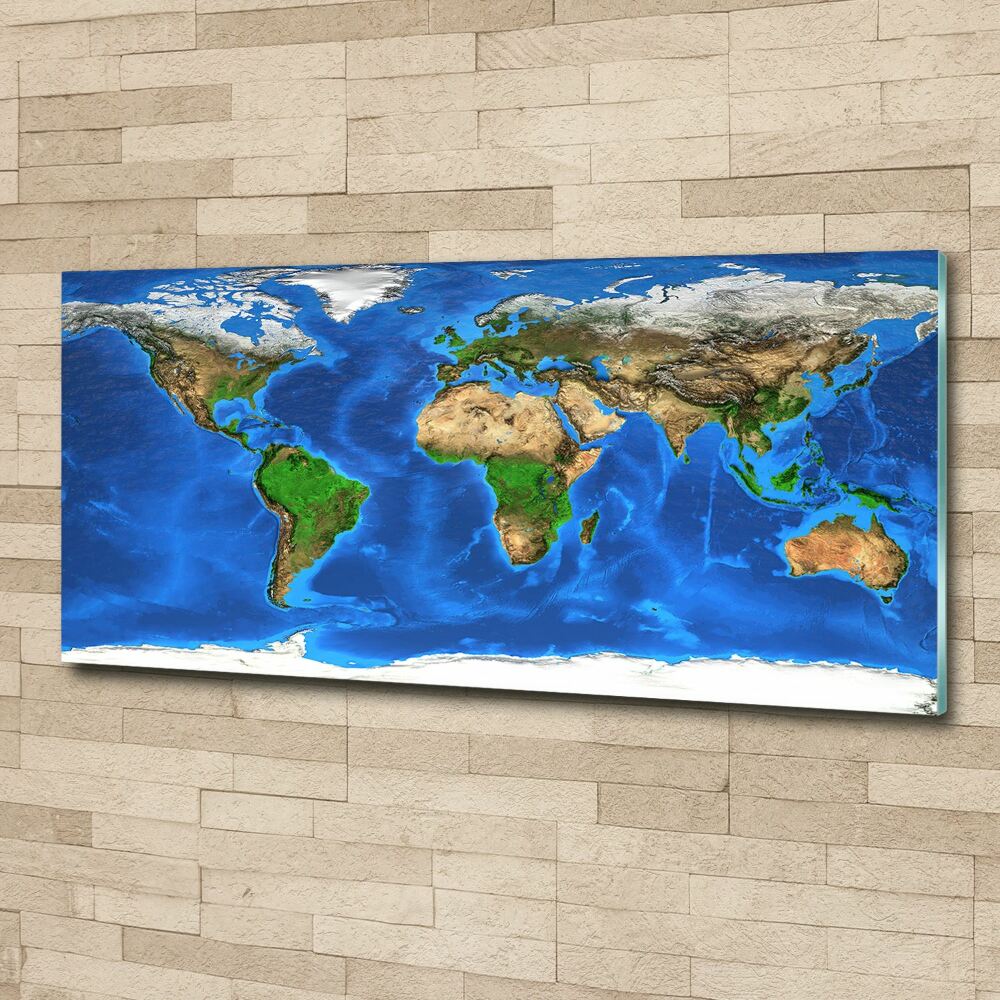 Glass acrylic wall art world map