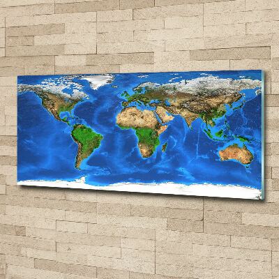 Glass acrylic wall art world map