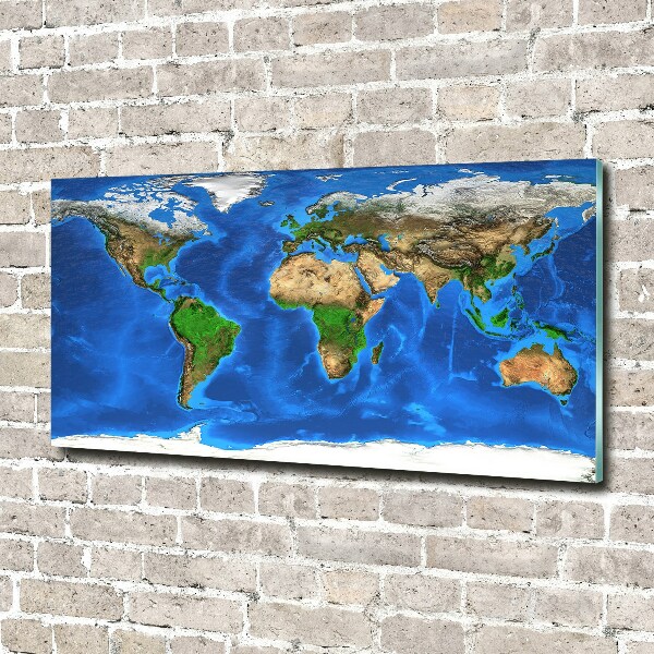 Glass acrylic wall art world map