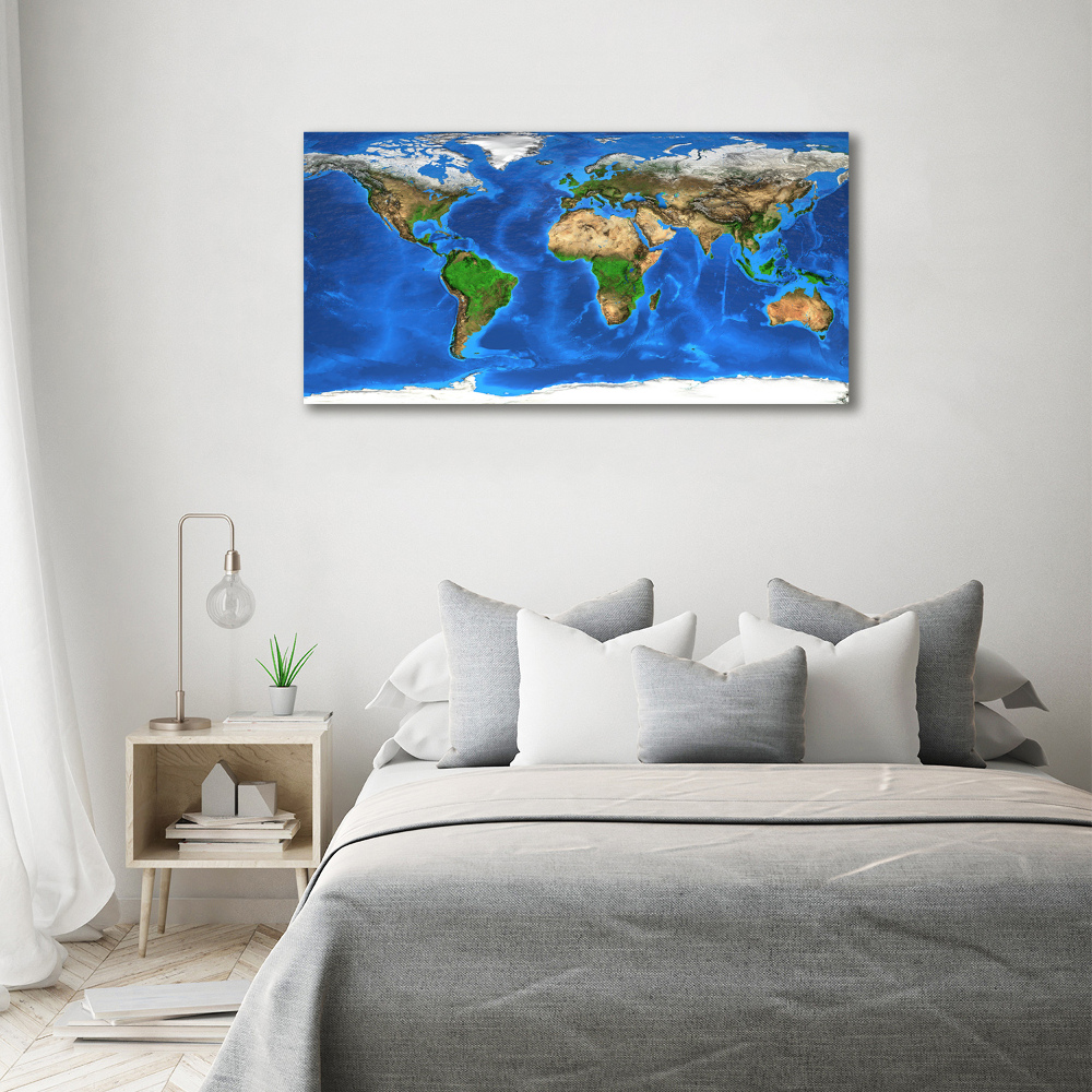 Glass acrylic wall art world map