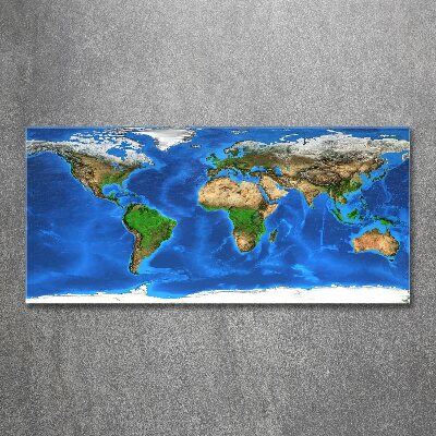 Glass acrylic wall art world map