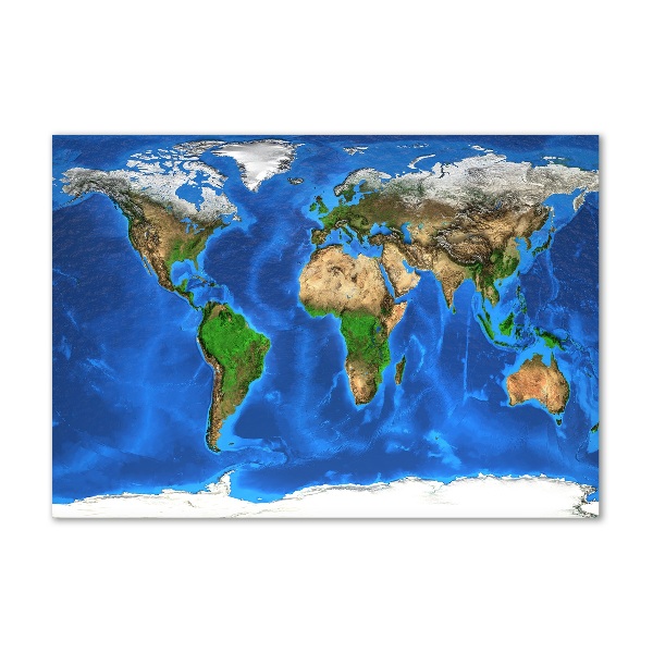 Glass acrylic wall art world map