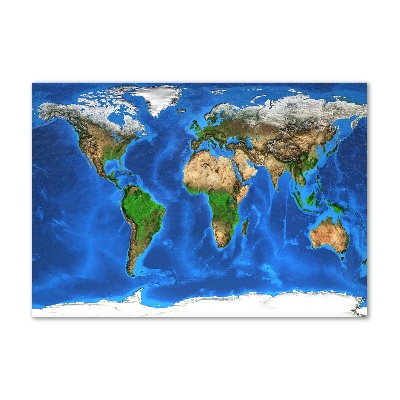 Glass acrylic wall art world map