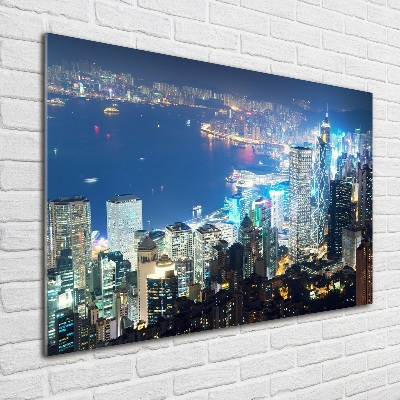 Acrylic print Hong Kong at night