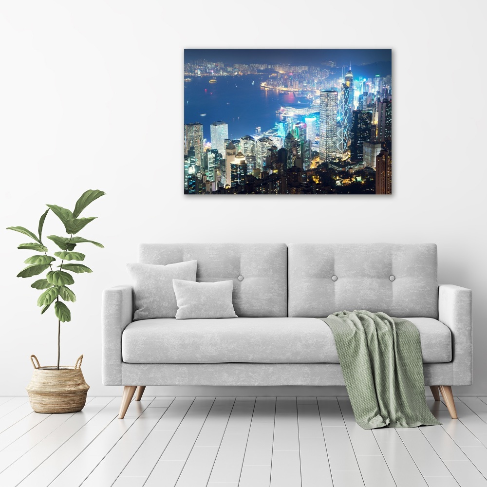 Acrylic print Hong Kong at night