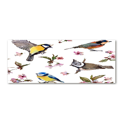 Wall art acrylic Birds cherry flowers