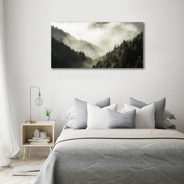 Wall art acrylic Fog over the forest