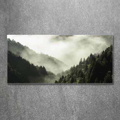 Wall art acrylic Fog over the forest