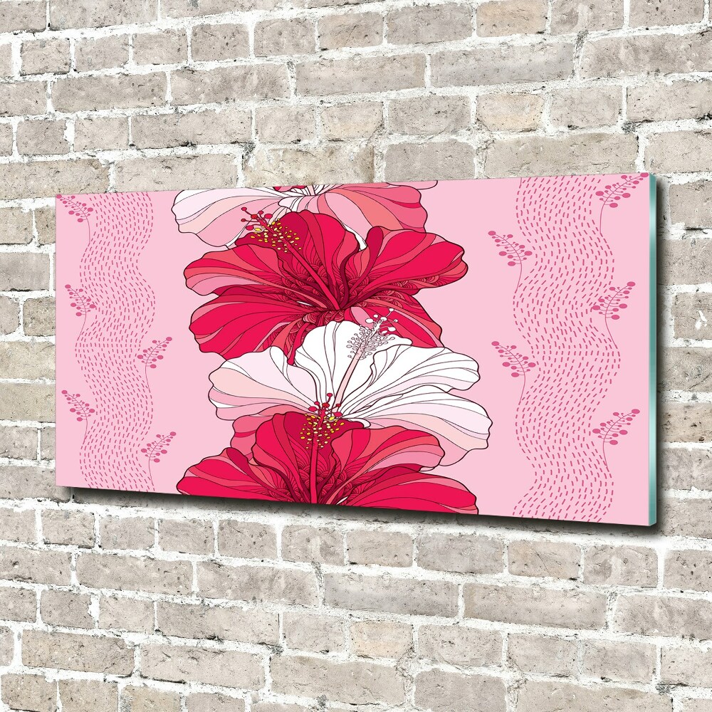 Wall art acrylic Hawaiian flowers