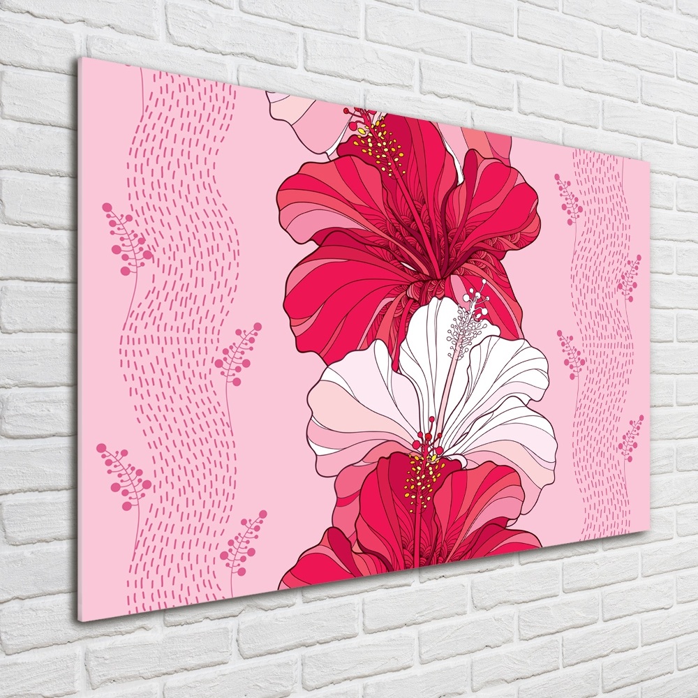 Wall art acrylic Hawaiian flowers