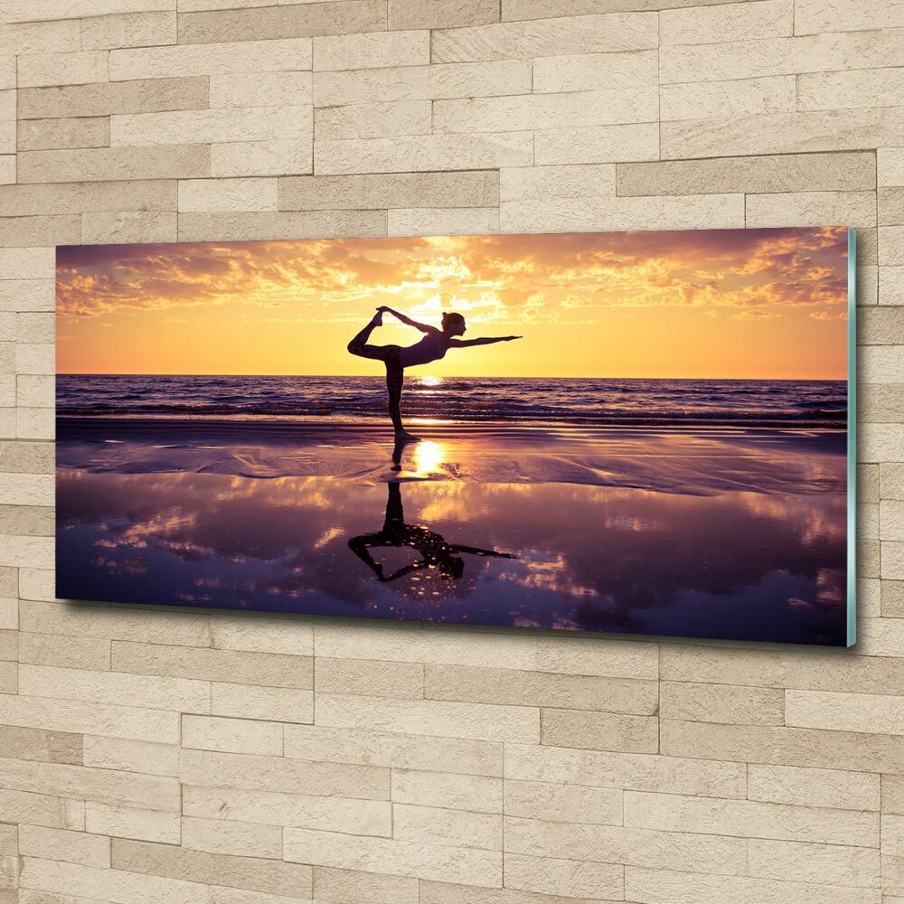 Print on acrylic Yoga on the beach