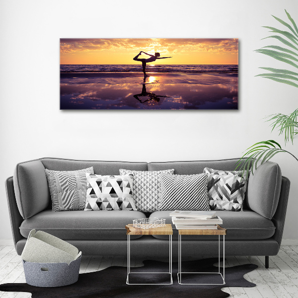 Print on acrylic Yoga on the beach