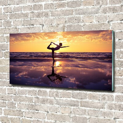 Print on acrylic Yoga on the beach