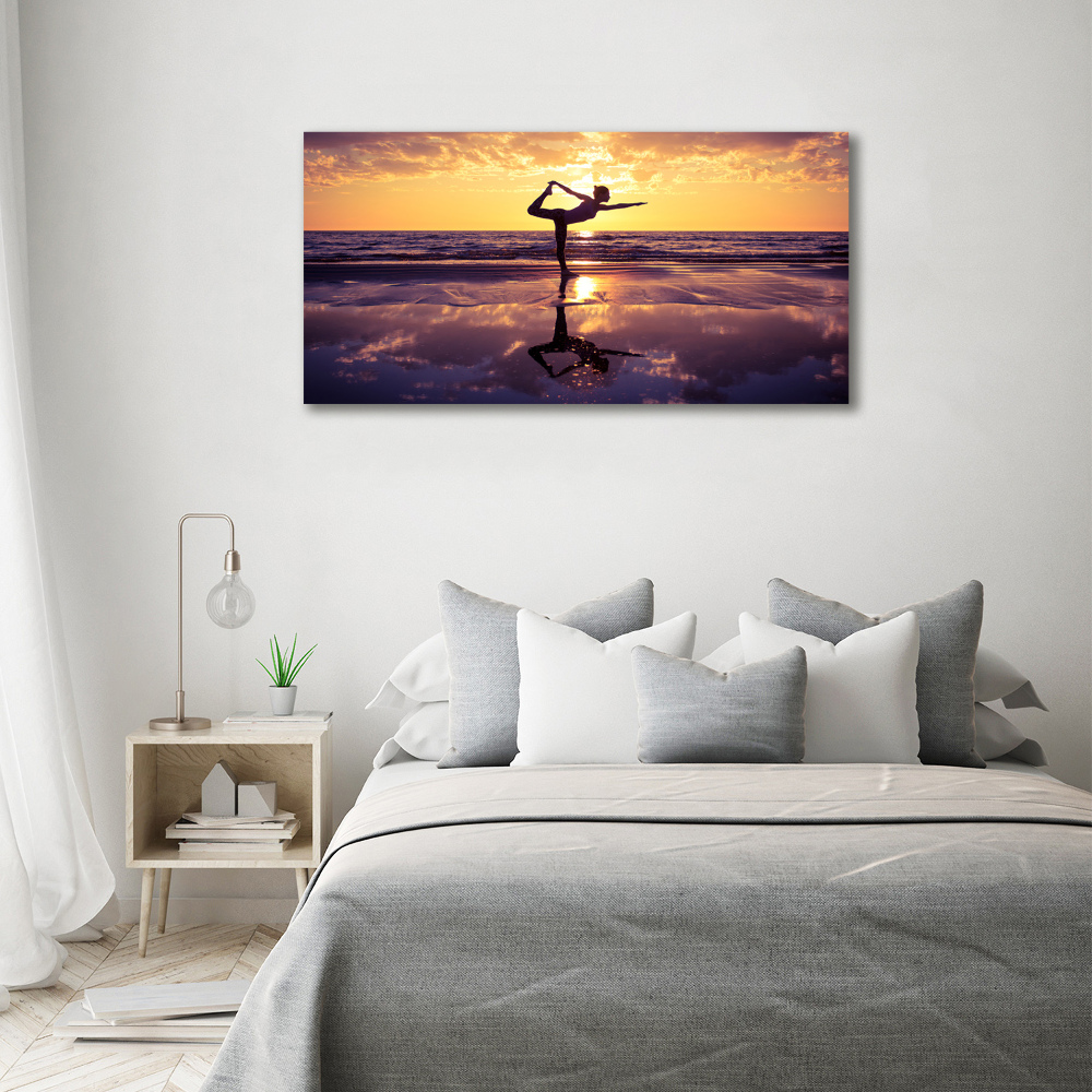 Print on acrylic Yoga on the beach