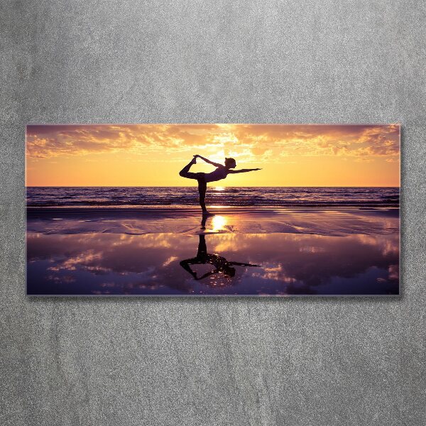 Print on acrylic Yoga on the beach