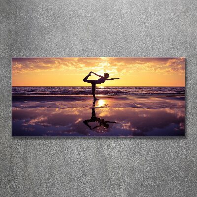 Print on acrylic Yoga on the beach