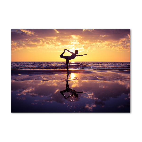 Print on acrylic Yoga on the beach