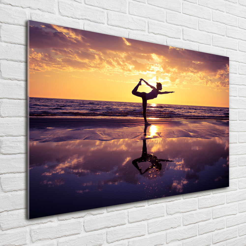 Print on acrylic Yoga on the beach