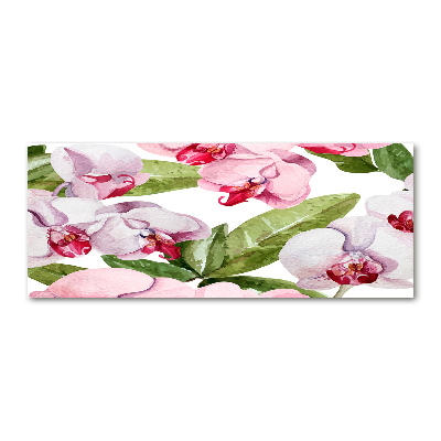 Glass acrylic wall art Pink orchids