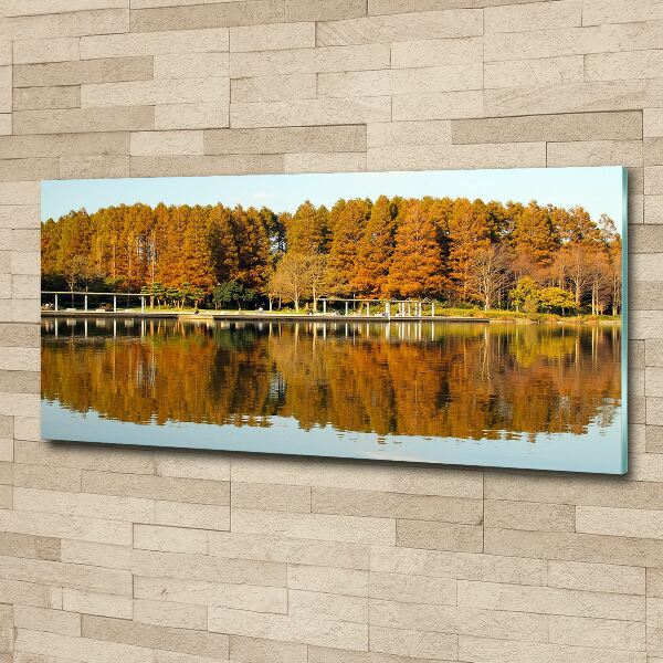 Wall art acrylic Forest by the lake