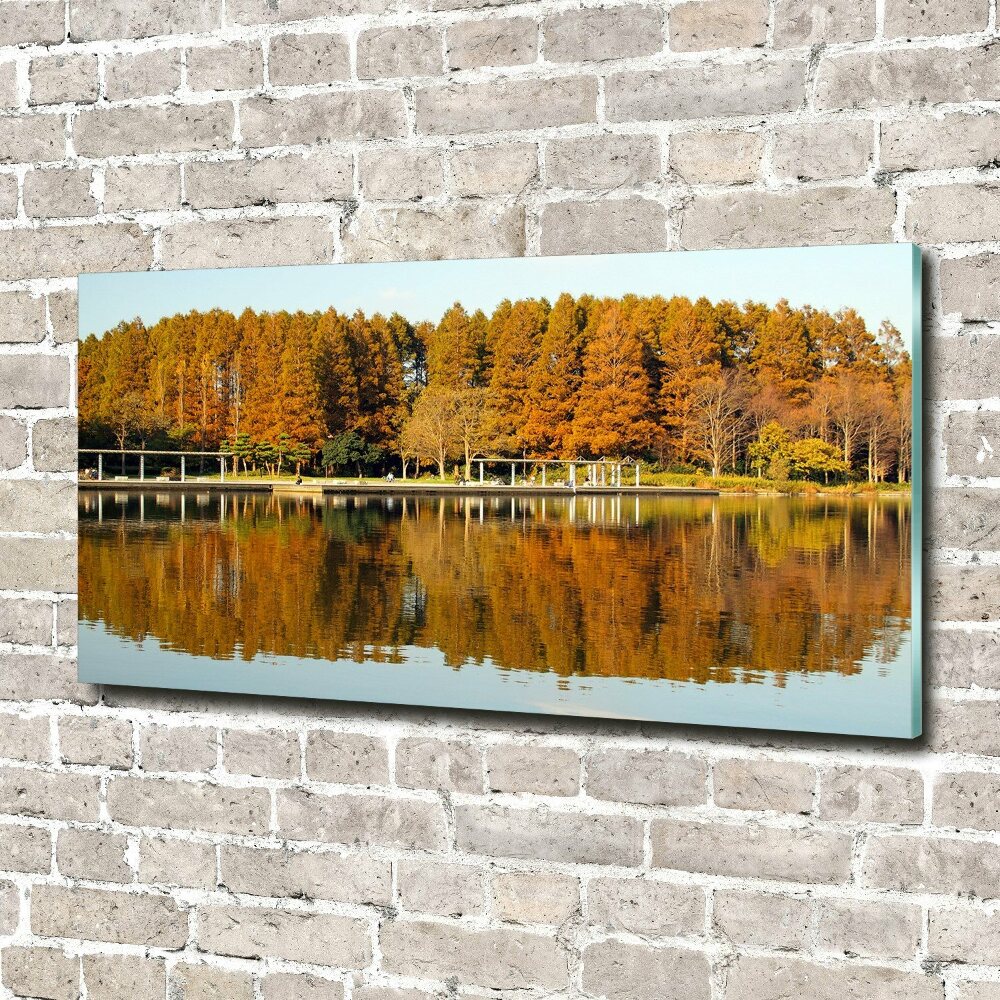 Wall art acrylic Forest by the lake