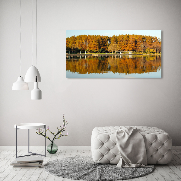 Wall art acrylic Forest by the lake