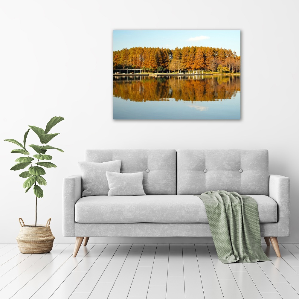 Wall art acrylic Forest by the lake