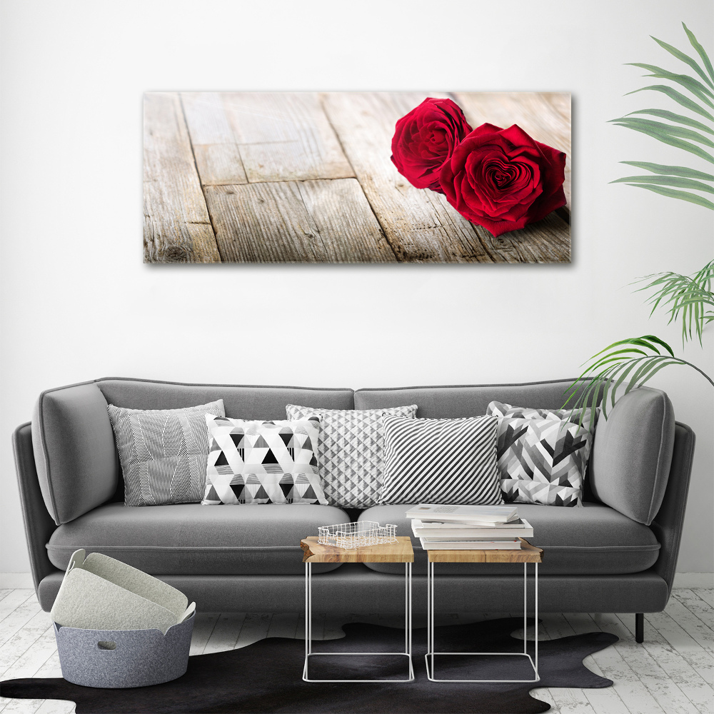 Print on acrylic Roses on wood