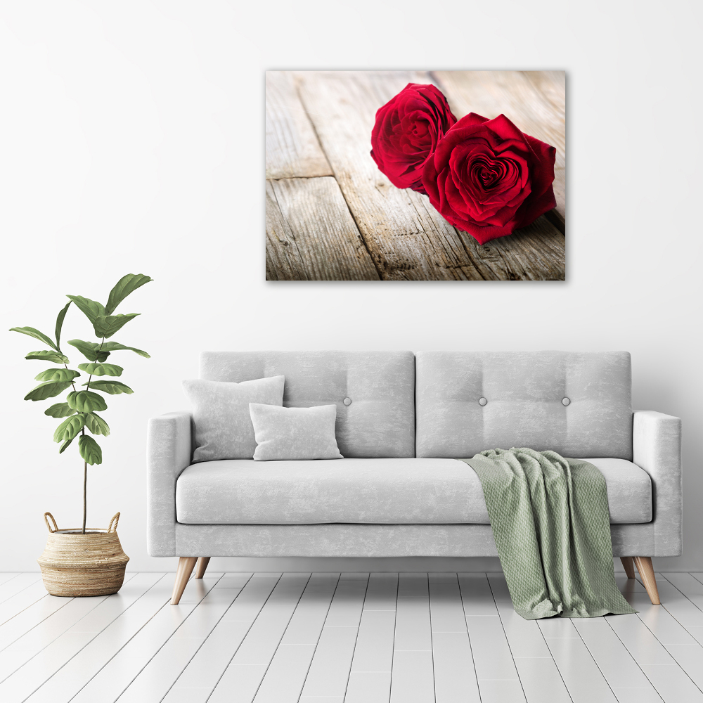 Print on acrylic Roses on wood