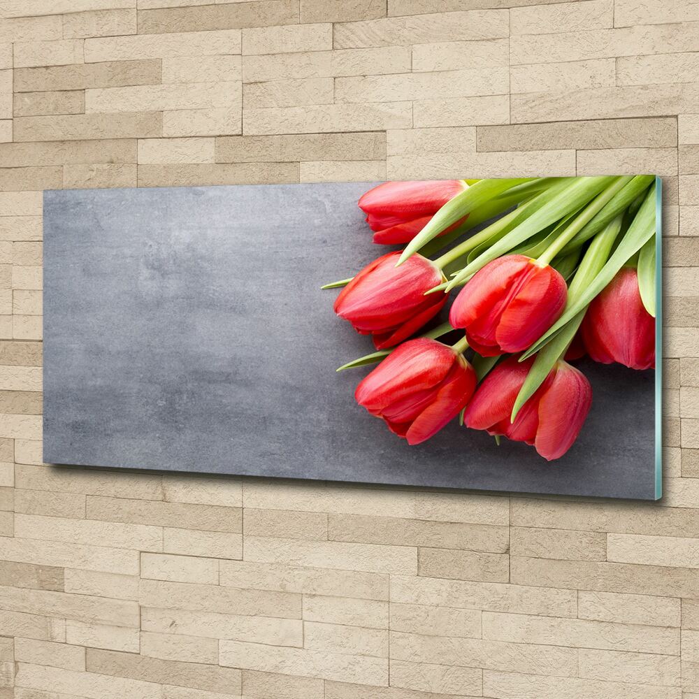 Print on acrylic Red tulips