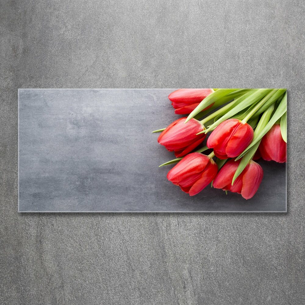 Print on acrylic Red tulips