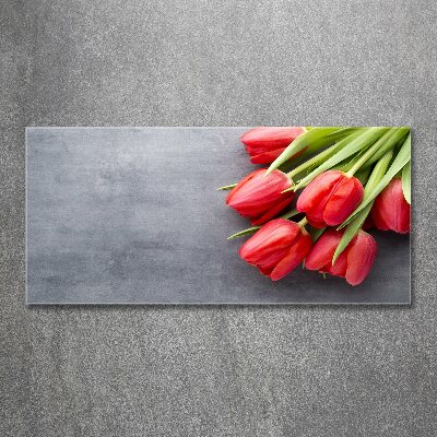 Print on acrylic Red tulips