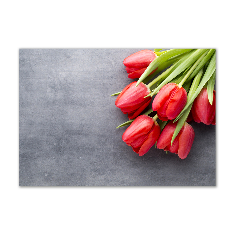 Print on acrylic Red tulips