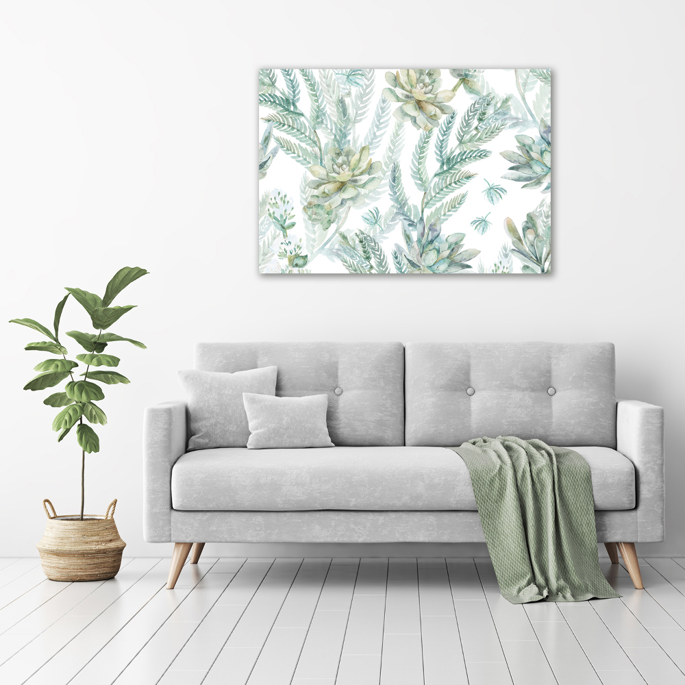 Print on acrylic Flowers and leaves