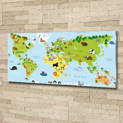 Glass acrylic wall art Map of Animals