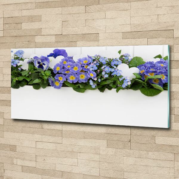 Acrylic wall art Blue flowers