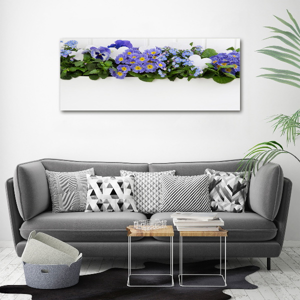 Acrylic wall art Blue flowers